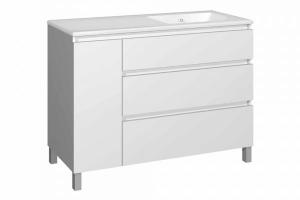 Mueble MANNING blanco a suelo asimétrico 120 cm