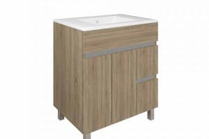 Mueble de baño Baho MATTY roble cambrián 70 cm con armario y 2 cajones