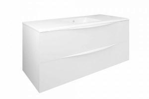 Mueble de baño suspendido Baho LUCCA blanco mate120 cm con 2 cajones