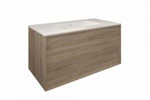 Mueble de baño suspendido Baho FRAME roble natural 100 cm con doble cajón 