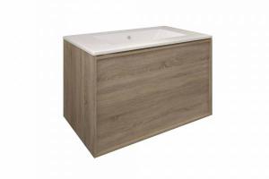 Mueble de baño suspendido Baho FRAME roble natural 80 cm con doble cajón 