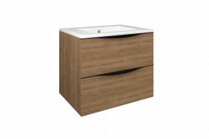 Mueble de baño suspendido Baho LUCCA roble natural 60 cm con doble cajón 