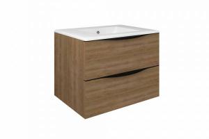 Mueble de baño suspendido Baho LUCCA roble natural 70 cm con 2 cajones